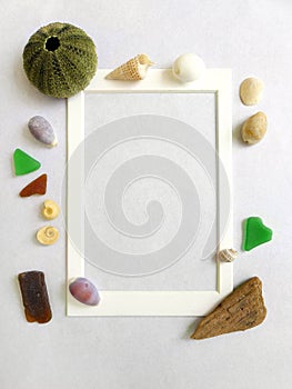 Photo frame, sea shore beach theme