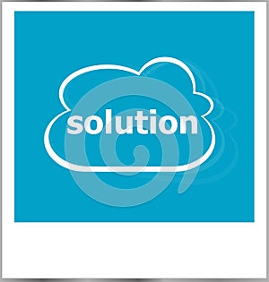 Photo frame with solution word, internet concept