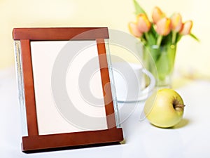 Photo frame on the table - placeholder