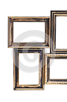 Photo frames on white background