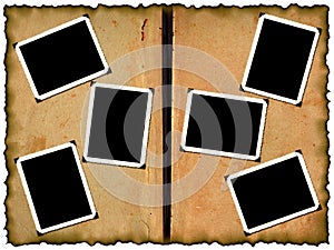 Photo frameworks on old album