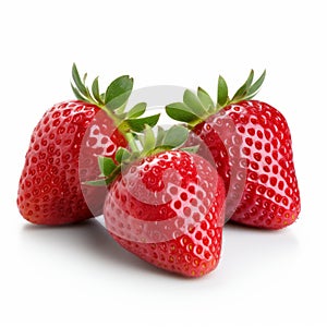 Red Strawberries Fruit On White Background - Firmin Baes Style photo