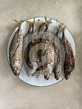 Photo of Fried Tamarong, Mackerel Scad or Matambaka on Plate Filipino Dish