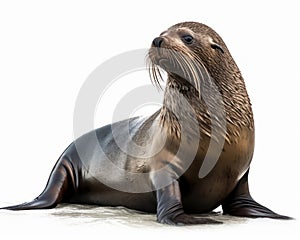 photo of fur seal isolated on white background. Generative AI