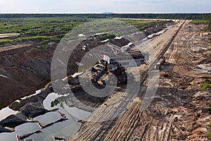 Photo of a giant quarry excavator