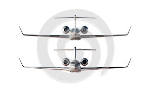 Photo Gray Matte Luxury Generic Design Private Airplane Model. Clear Mockup Isolated Blank White Background.Business