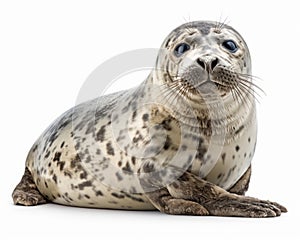 photo of gray seal isolated on white background. Generative AI