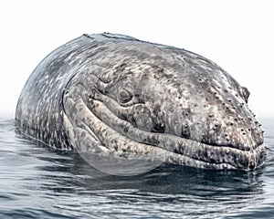photo of gray whale isolated on white background. Generative AI