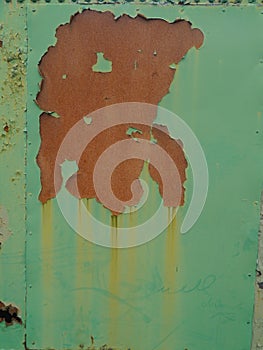 Photo of green grunge textured metal background
