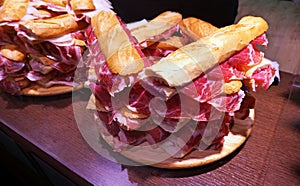 Ham Sandwiches at a Shop in Granada Spain photo