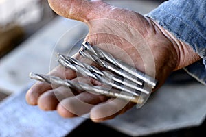 Hands artisan blacksmith.