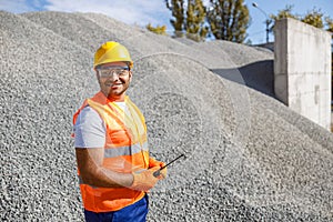 Photo of happy male multiethnic worker in plant