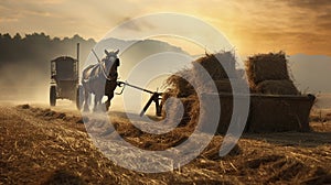 A Photo of a Hay Rake Gathering Hay