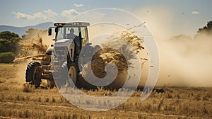 A Photo of a Hay Tedder Fluffing Hay