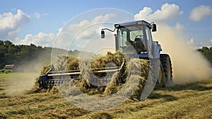 A Photo of a Hay Tedder Fluffing Hay