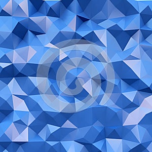 Photo of highly detailed multicolor polygon. Blue geometric rumpled triangular polygons style. Square. 3d render