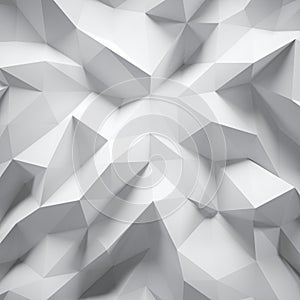 Photo of highly detailed white polygon. White geometric rumpled triangular low poly style. Abstract gradient graphic