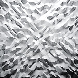 Photo of highly detailed white polygon. White geometric rumpled triangular low poly style. Abstract graphic background