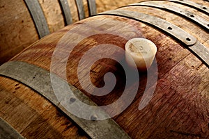 Photo of historical wine barrels rubber cork