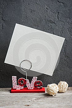 Photo holder with word Love