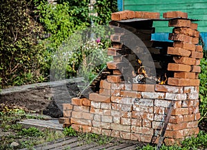 photo of a homemade barbecue at the dacha