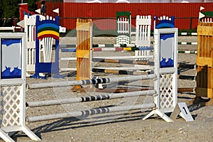 Photo in horizontal position of hurdles for riding trainings