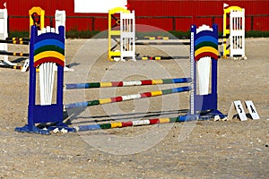 Photo in horizontal position of hurdles for riding trainings