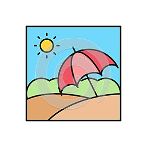 Photo vector flat color icon