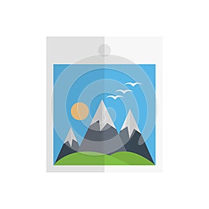 Photo vector flat color icon