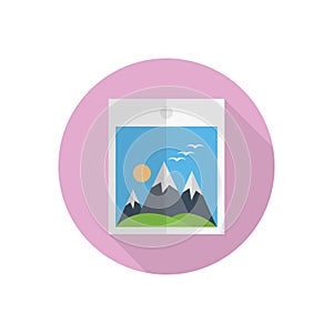 Photo vector flat color icon