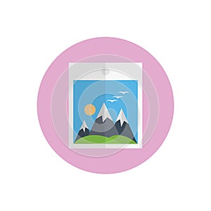 Photo vector flat color icon