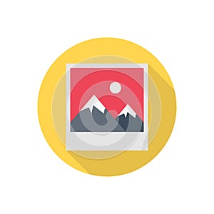 Photo vector flat color icon
