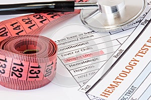 Photo idea of weight loss as symptom or sign of cancer endocrine diseases. Highlighted during doctor consultations title weight l