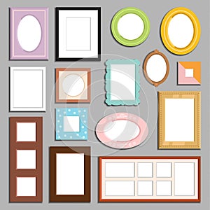 Photo or image wall and table decorative frame template vector.