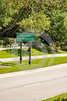 Photo of Indian Trace street sign Weston Florida