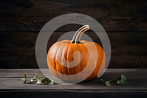 Photo Indoor studio spotlight pumpkin, a symbol of seasonal flavor