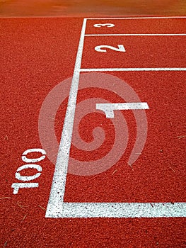 Photo of jogging track with numbers