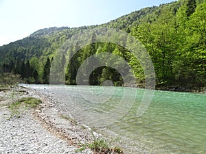 Landscape at river Isar near valley Fleck, Bavaria