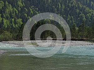 Landscape at river Isar near valley Fleck, Bavaria