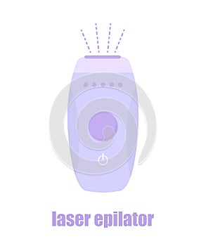 Photo and laser epilator. Hair removal procedure. Sign for beauty salon. Modern vector illustration in flat cartoon