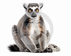 photo of lemur isolated on white background. Generative AI