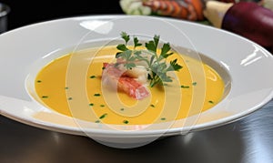 The photo of the Lobster bisque