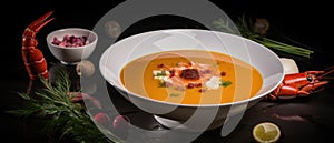 The photo of the Lobster bisque photo