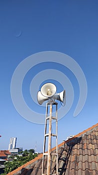 photo of loudspeaker during the day