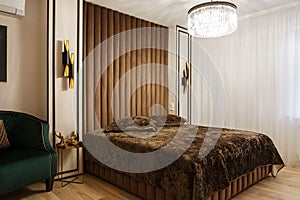 Photo of luxury badroom in modern classic style design