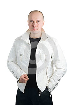 Photo of a man in white jacket