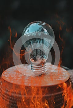 Photo manipulation of bulb burning