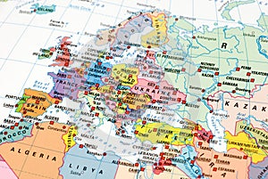 Photo of a map of Europe