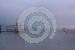 A photo of the Marmara sea and intercity transport ferry. Shaky image that isn`t intentionally clear