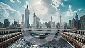 Photo of Mecca, Kaaba the holiest site of Islam, Generative AI